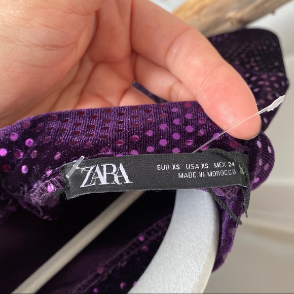 π ZARA FESTIVE DAYS PURPLE SEQUIN MOCK NECK MAXI DRESS! - Picture 9 of 16